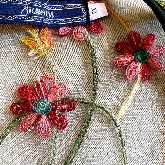 Women’s 2x NWT Highness black with floral embellished floral shoulders dress - Picture 11 of 13